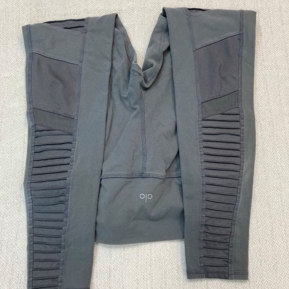 ALO YOGA Gray Moto Leggings. Full length. Size M - Picture 5 of 7